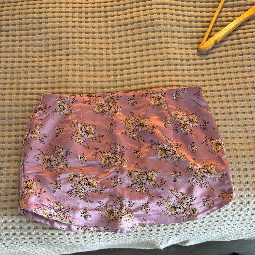 Free People Lavender Floral Mini Skirt